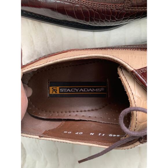 Men’s Stacy Adams Genuine Leather Oxford Tie Up Dress Shoes 11M Made in India main image 7